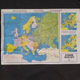Large map of europe published for schools in greece (front / back)