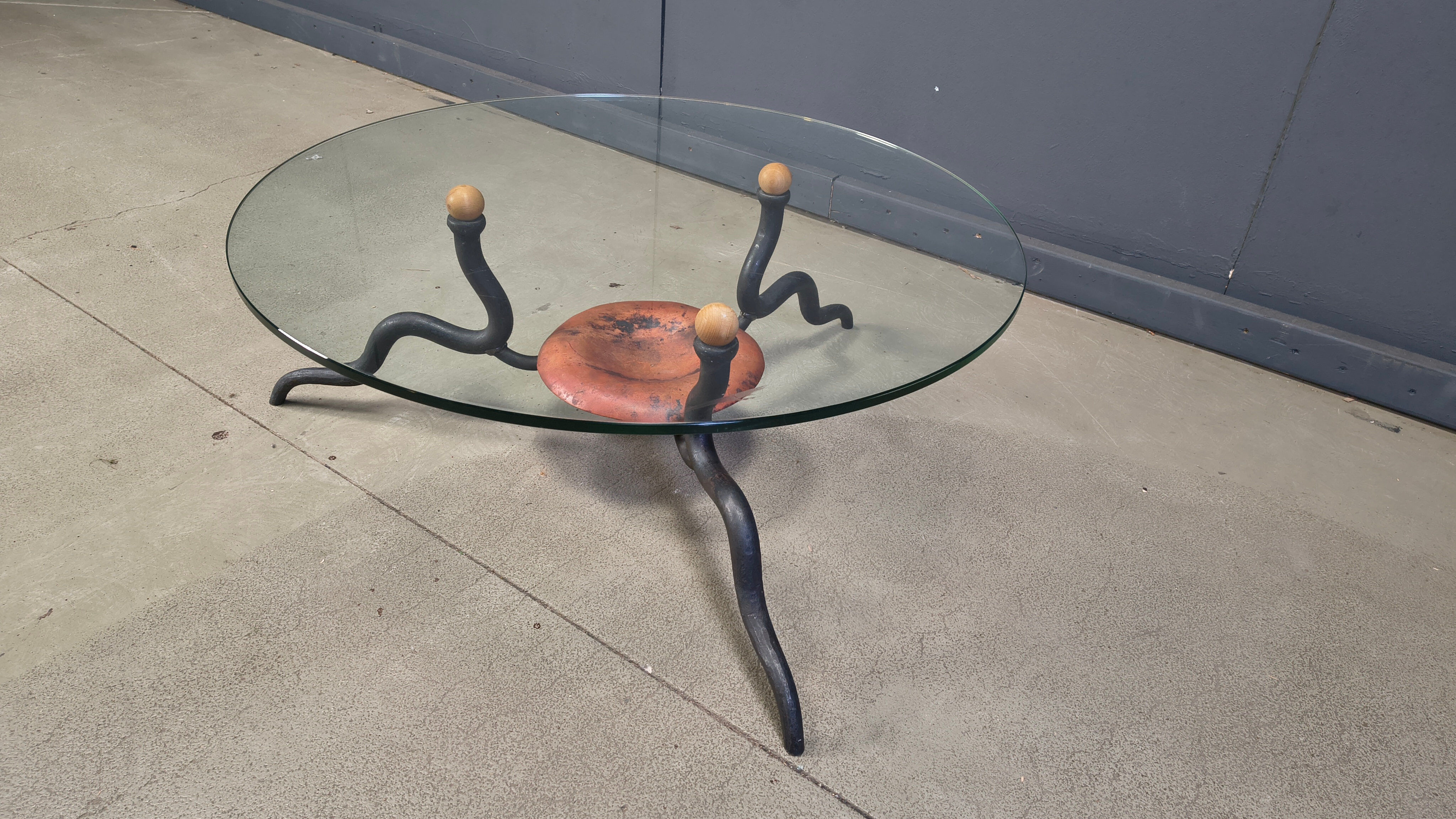 Table basse en fer forgé par DAB, années 1970 - Pays-Bas