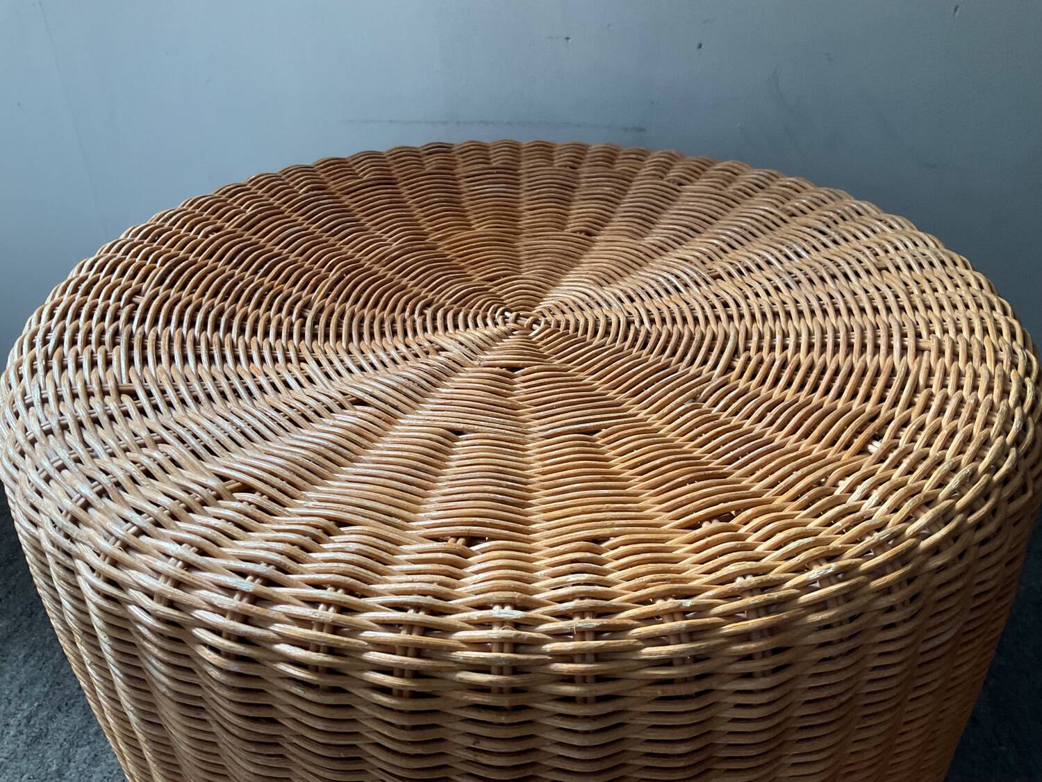 Vintage wicker pouf