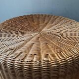 Vintage wicker pouf