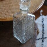 80s crystal whisky carafe with cube stopper