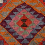 3x12 Pink Orange Vintage Kilim Runner Rug 105x377Cm SK 34621