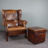 Armchair + sheepskin pouf