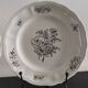 Dessert plates in half Luneville porcelain, black decor