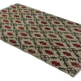 One-of-a-kind turkish handwoven vintage rug - rustic vintage charm 270x 140