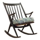 Reenskaug Rocking Chair for Bramin, Black Teak, 1960s