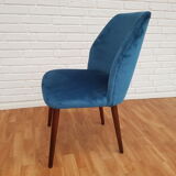 Armchair in velvet with stained beech legs, 60s