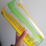 1980s lined blown glass vase