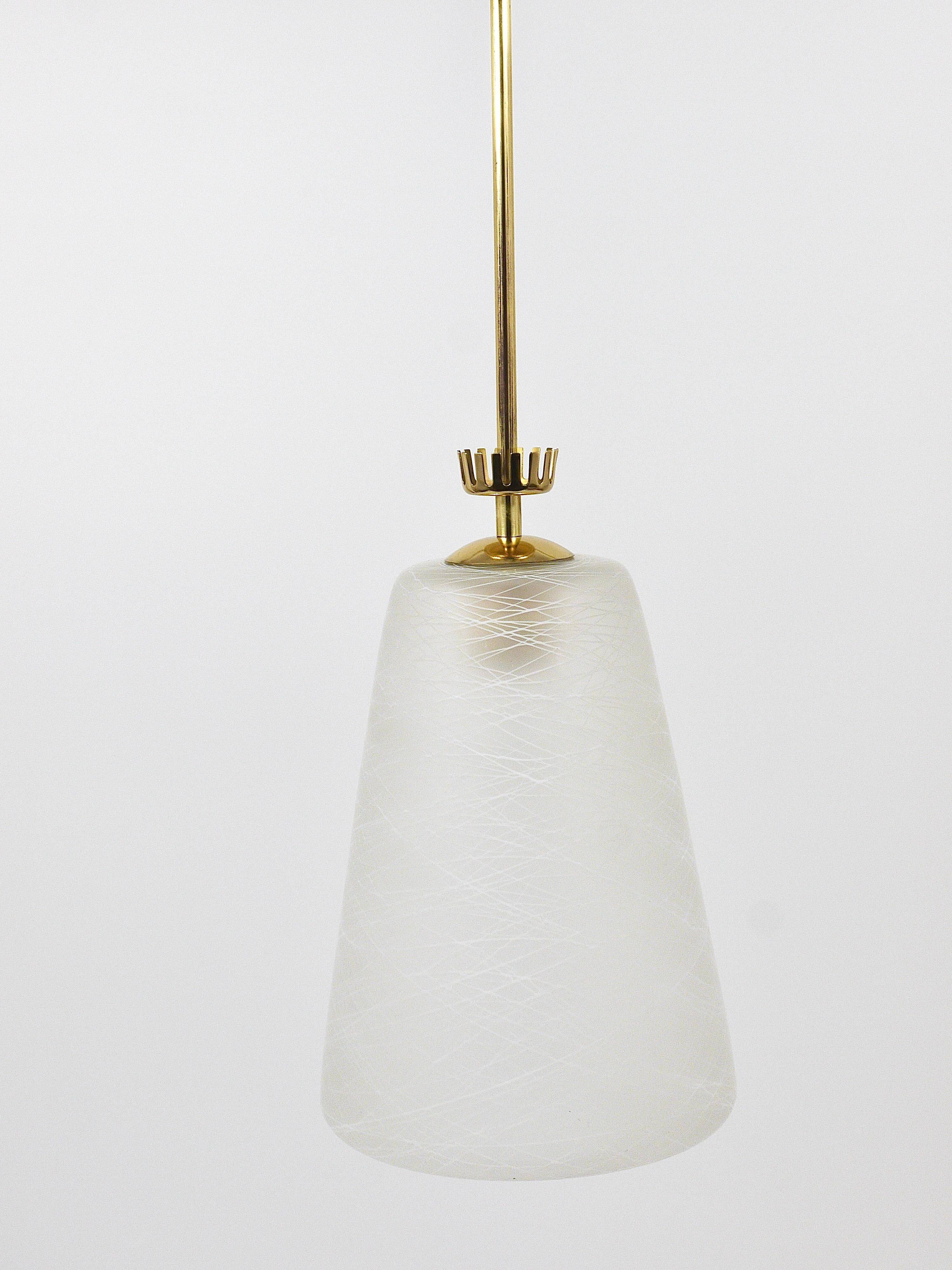 Brass Crown Pendant Light in Gio Ponti Style, Mid-Century, Italy, 1950s