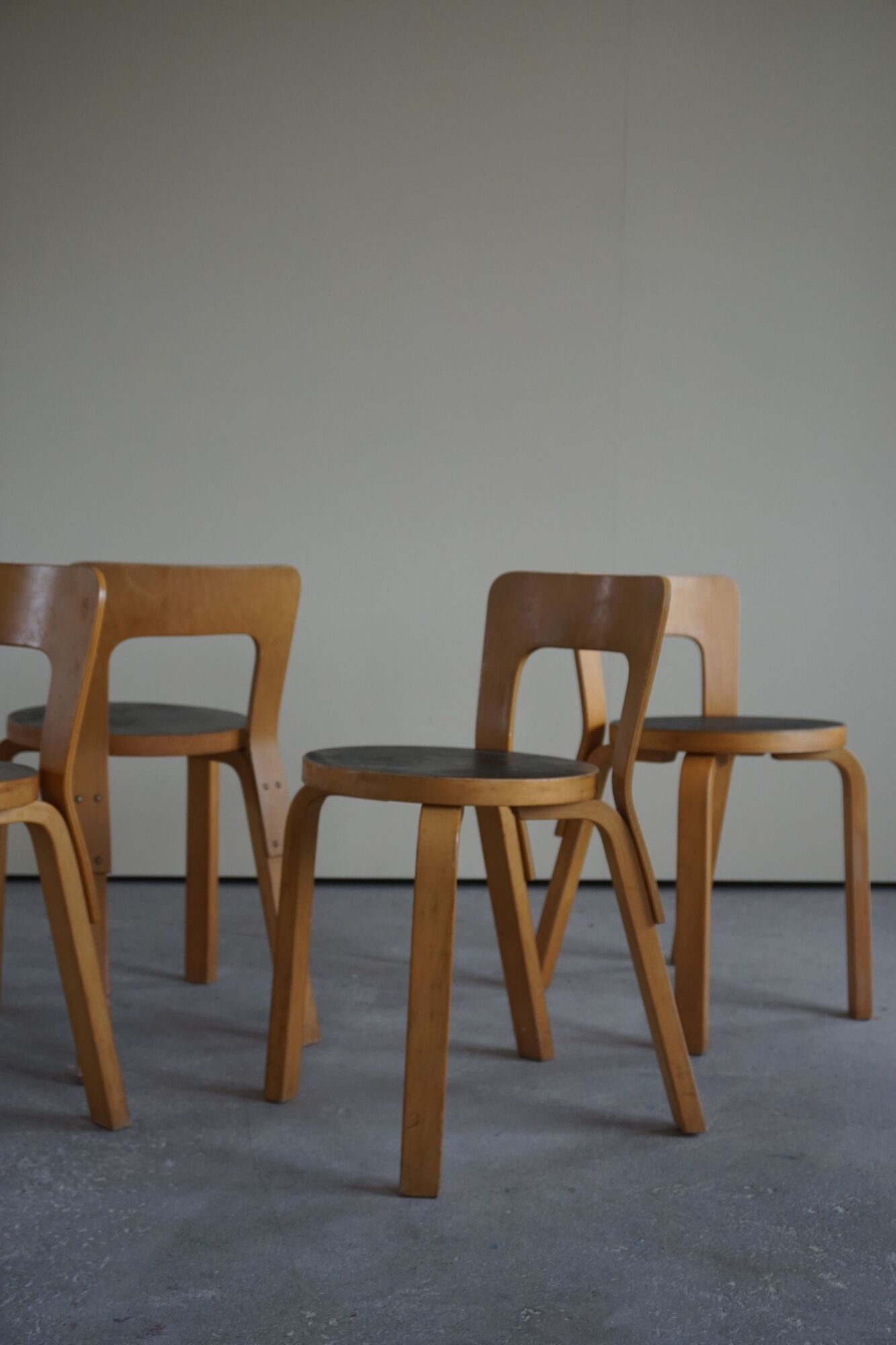 Model 65 dining chairs by Alvar Aalto for Artek, 1950