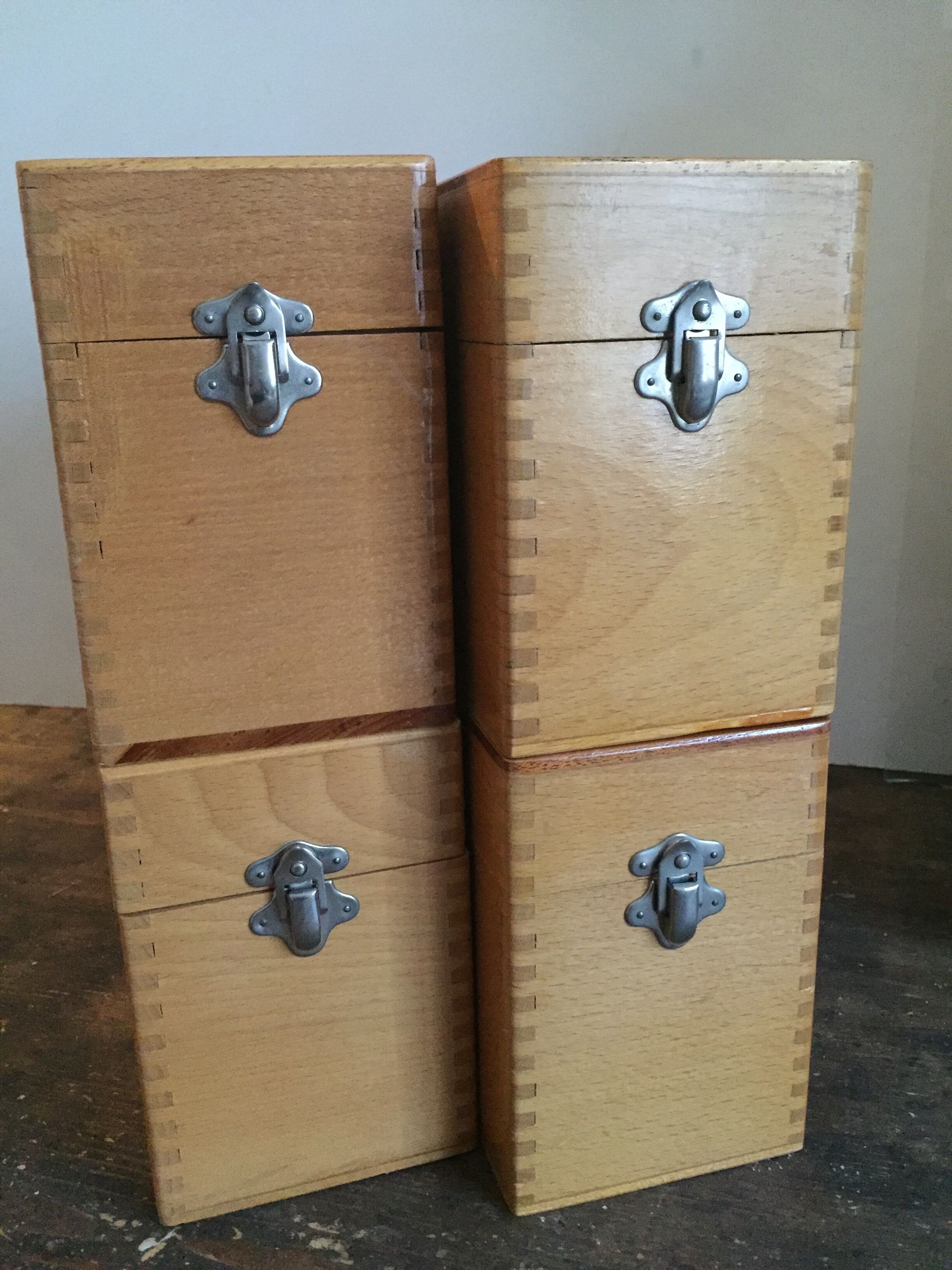 Wooden box on desk for example