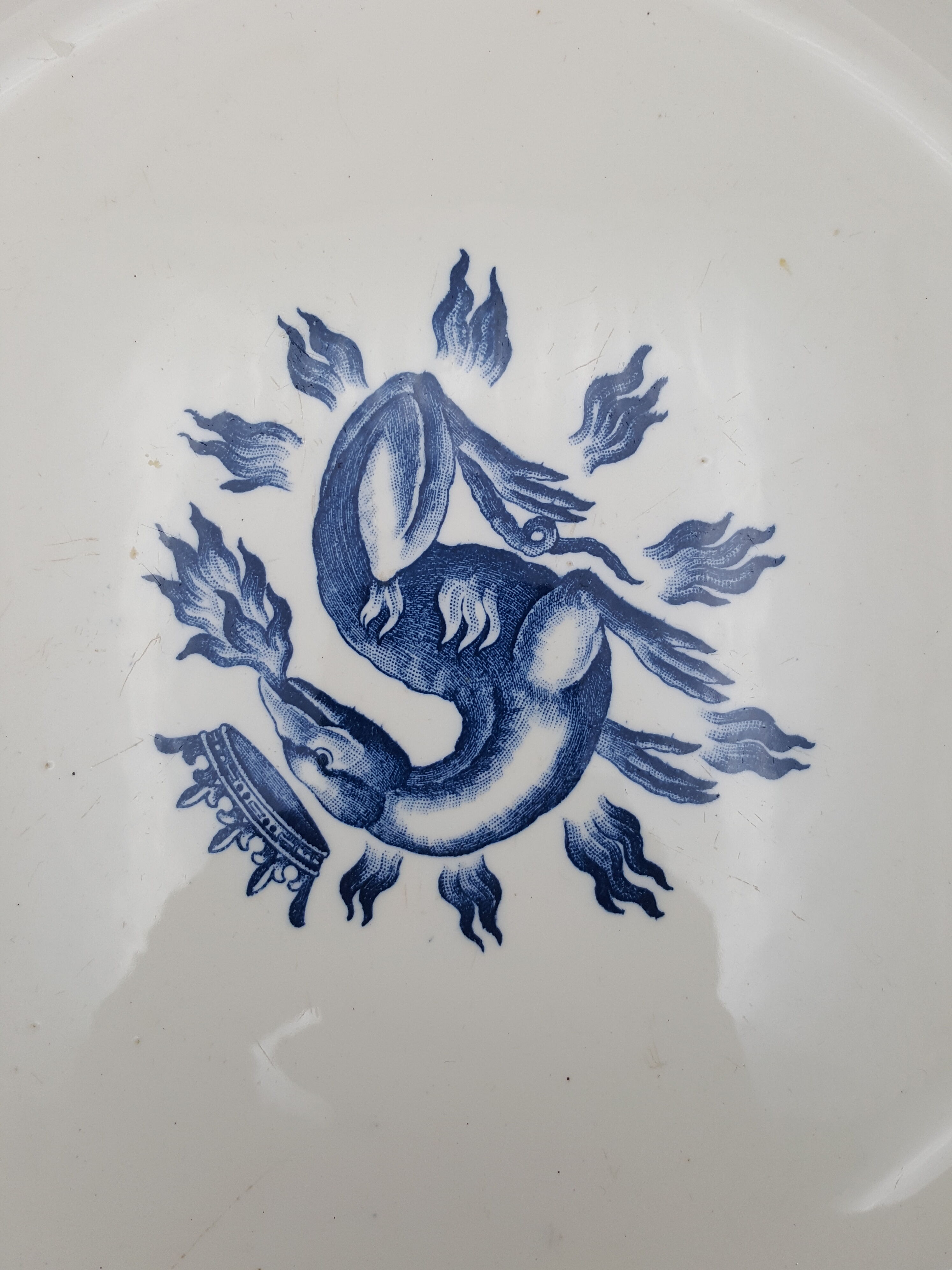 hollow serving dish François 1st dragon salamander iron earth Salins