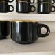 Tasses bistrots , tasses à café espresso porcelaine 80's