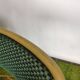 Lot of 4 folding chairs striped fabrics and green metal year 60