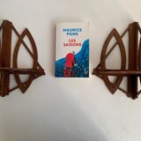 Pair of wall corner shelves, art deco