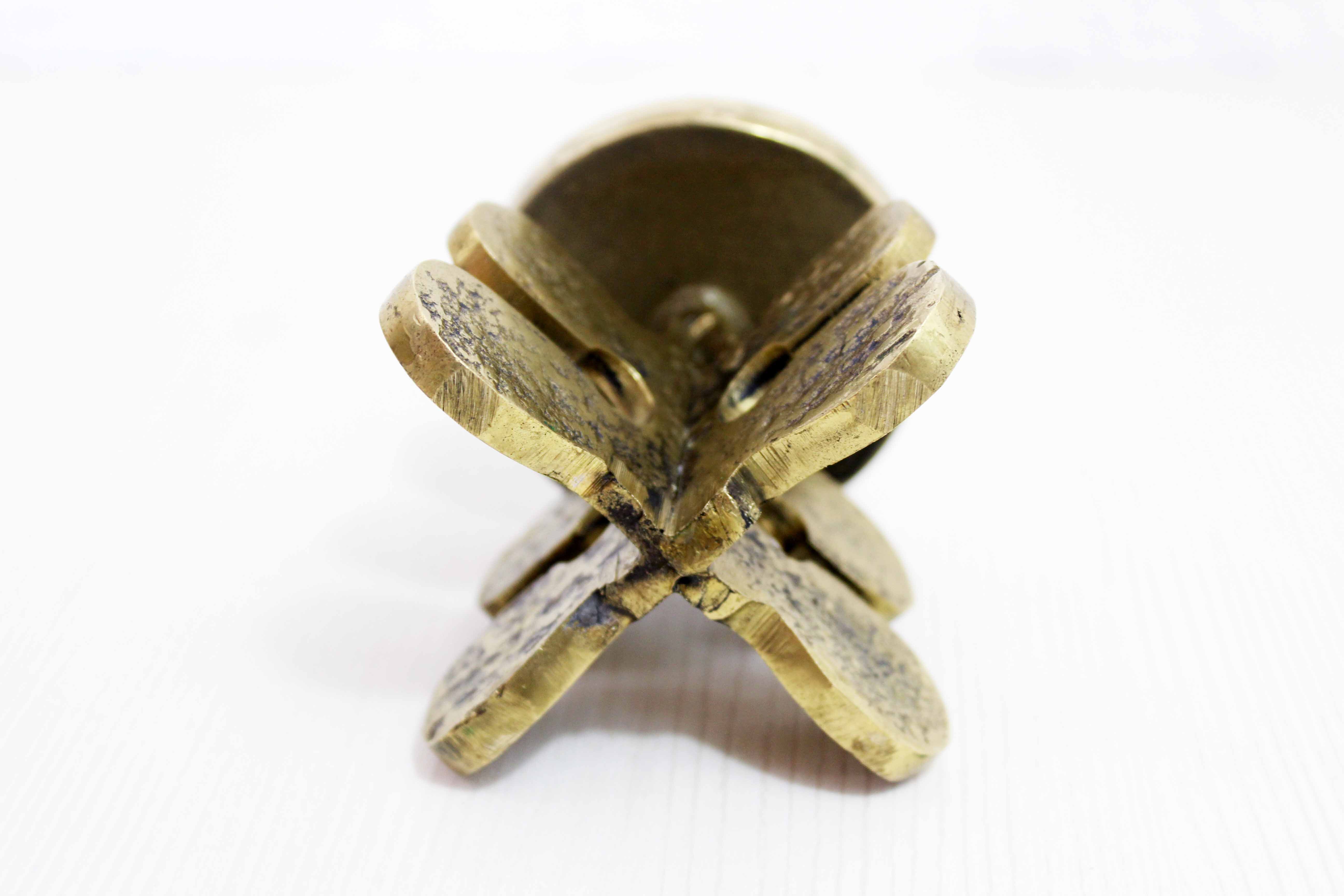 Brutalist bronze candle holder by Guiseppe Gallo 1960