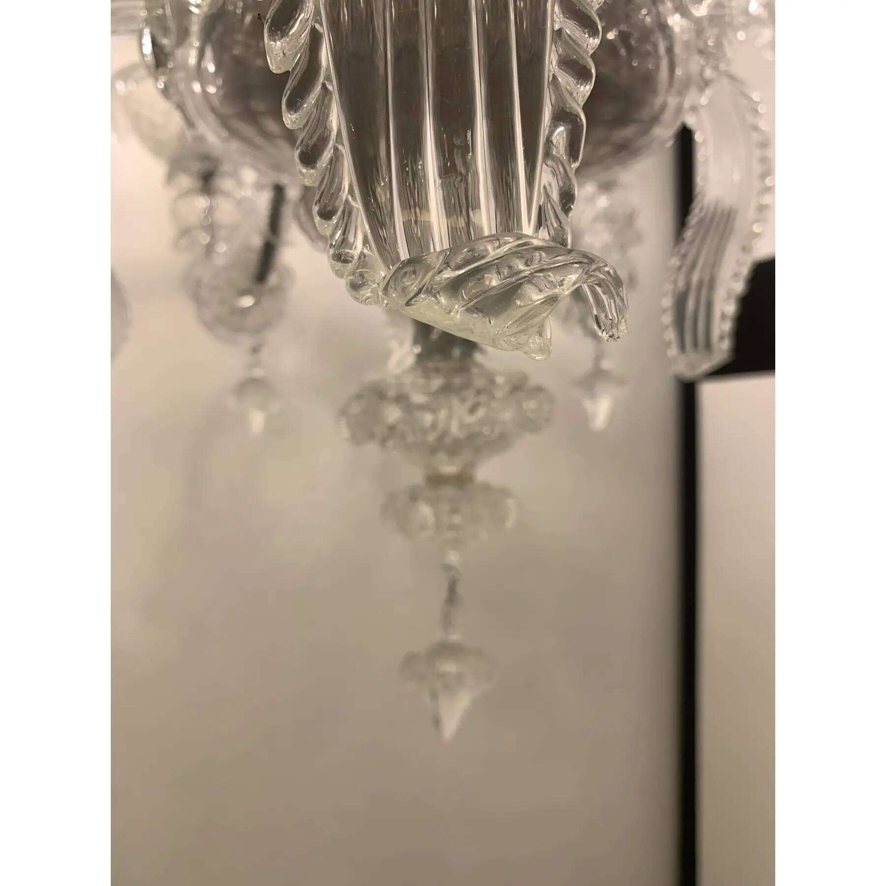 Murano-Style Chandelier in Clear Glass