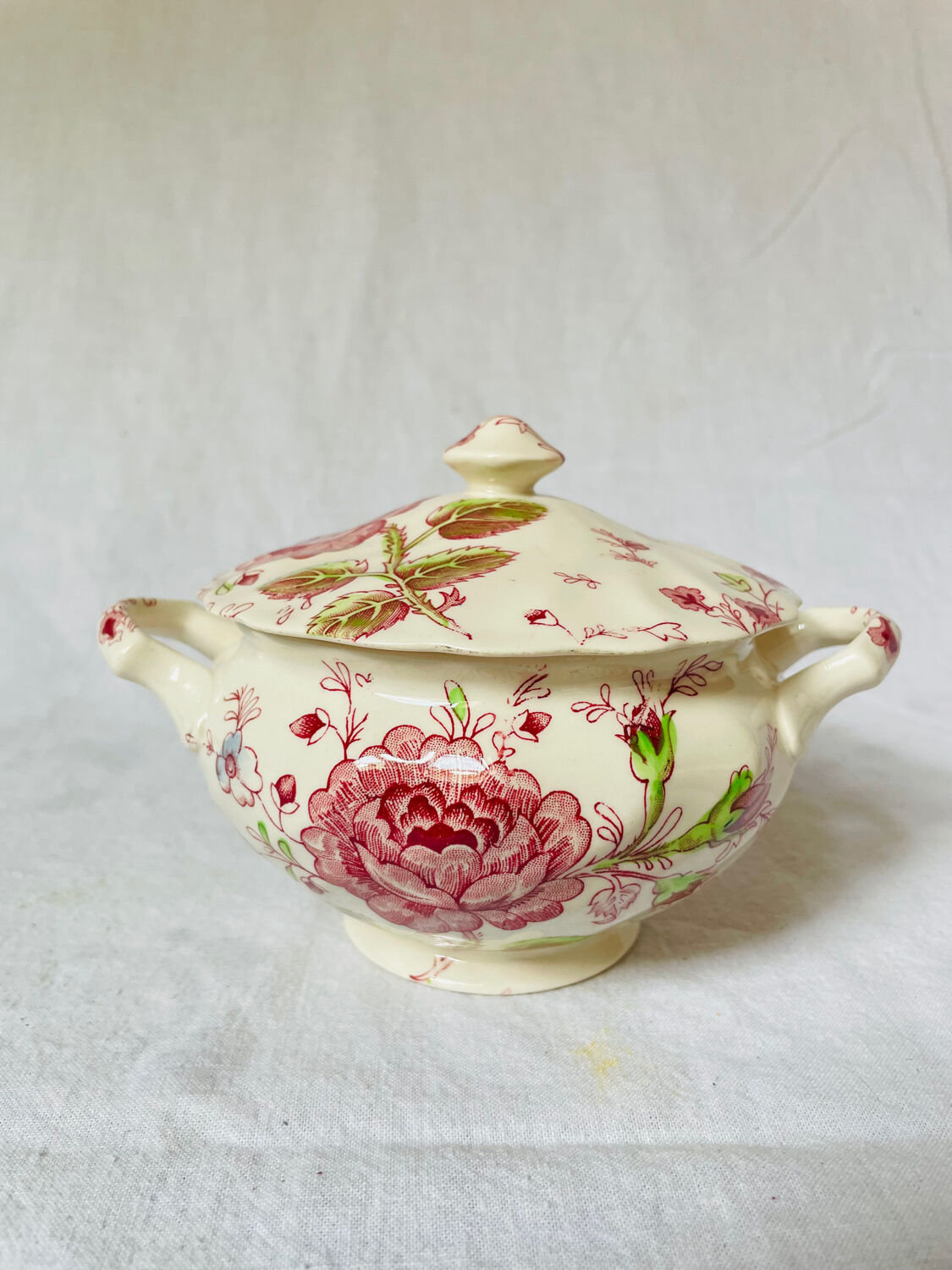 English chintz pink and caffé tea set johnson brothers