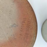 Vintage tea pot in brown flowered stoneware – La Poterie des Mottes – Saint-Amand