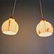 Duo de suspensions Art Déco en opaline marbrée, années 1920-30