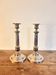 Pair of Silvered Metal Baluster Candle Holders in Louis XV Style, 19th Century Candelabra