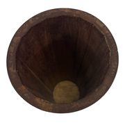 Vintage umbrella stand - holder oak basket storage design 60's minimalist