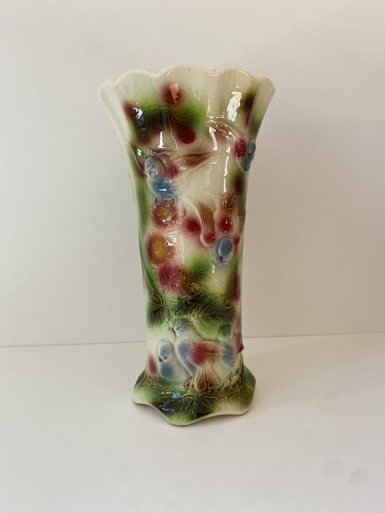 Vase décor oiseaux Saint-clément Vintage