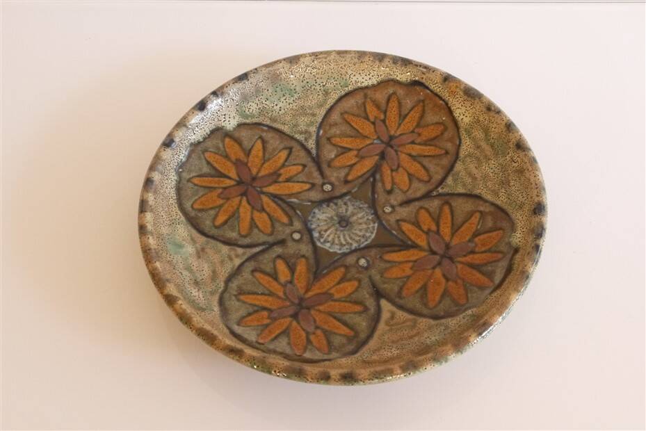 Art Nouveau ceramic plate by Henri Gandais 1930