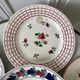 Set of 6 flat plates mismatched pink Badonviller, Longchamp, Digoin "Rosa" and Quimper