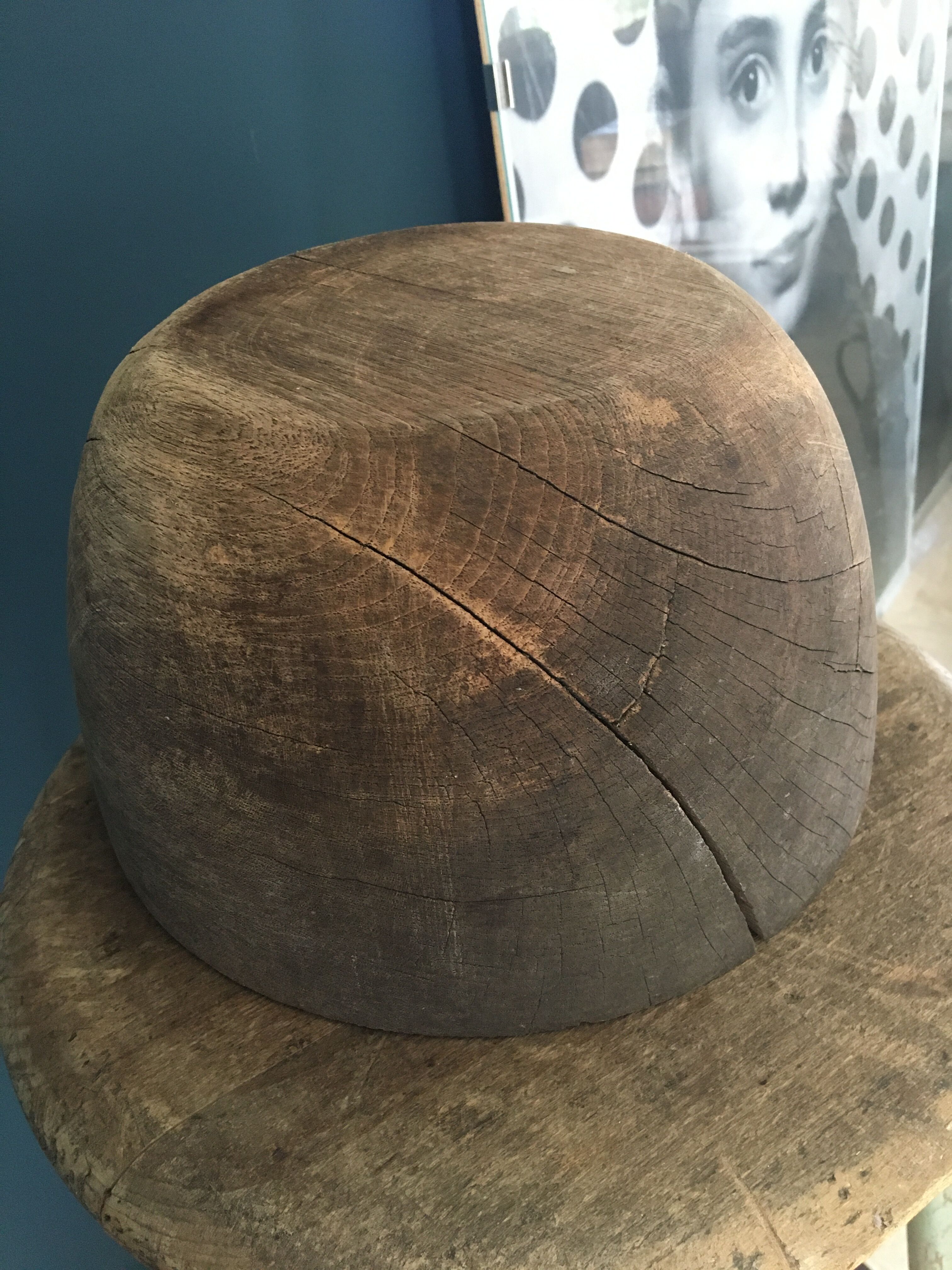 Raw wooden salad bowl