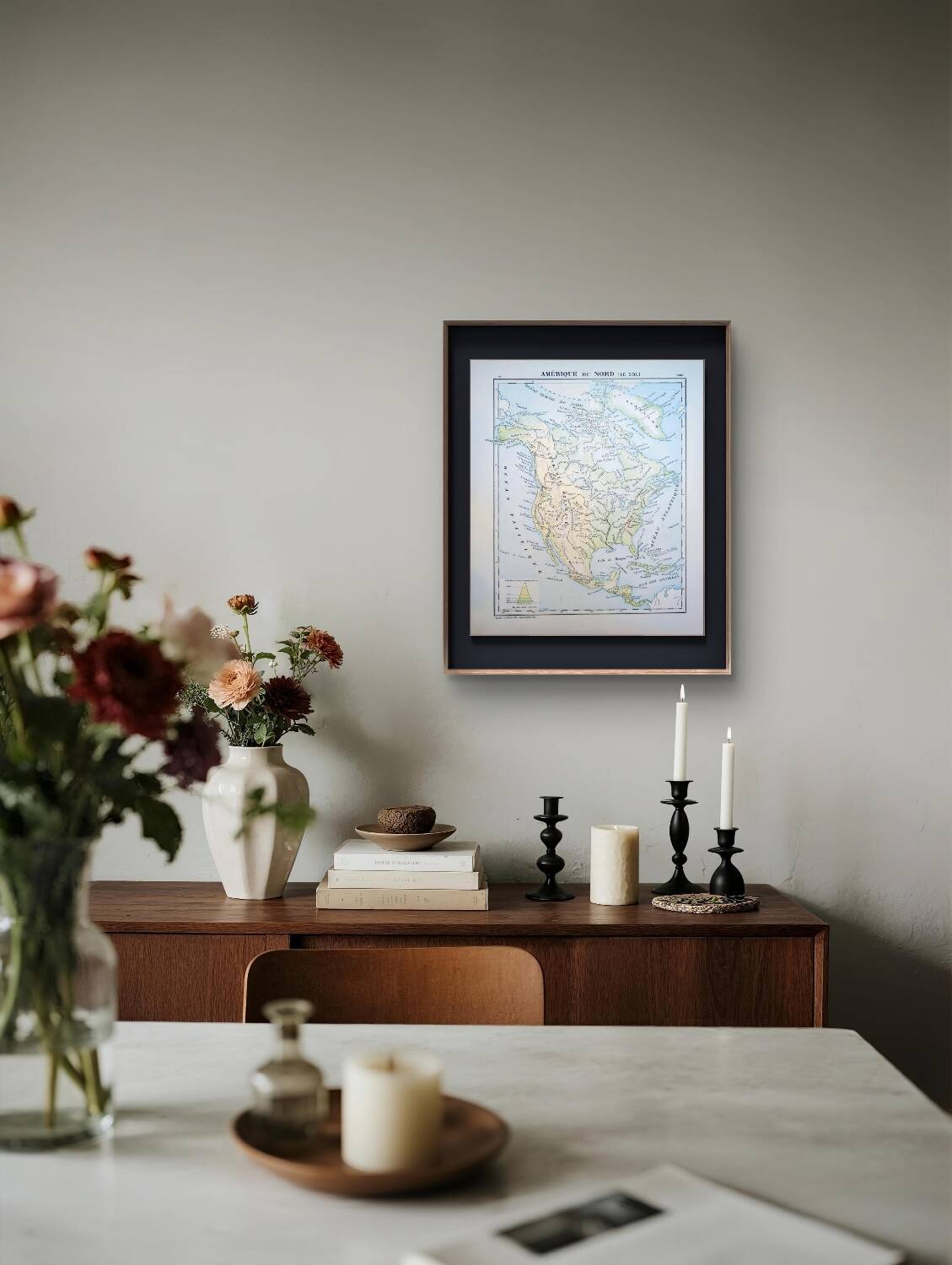 North America. Geographical map printed in 1900.