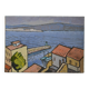 Marseille Corniche Valmer seaside landscape painting HST signed Roche