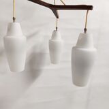 Vintage scandinavian teak chandelier, 1960s