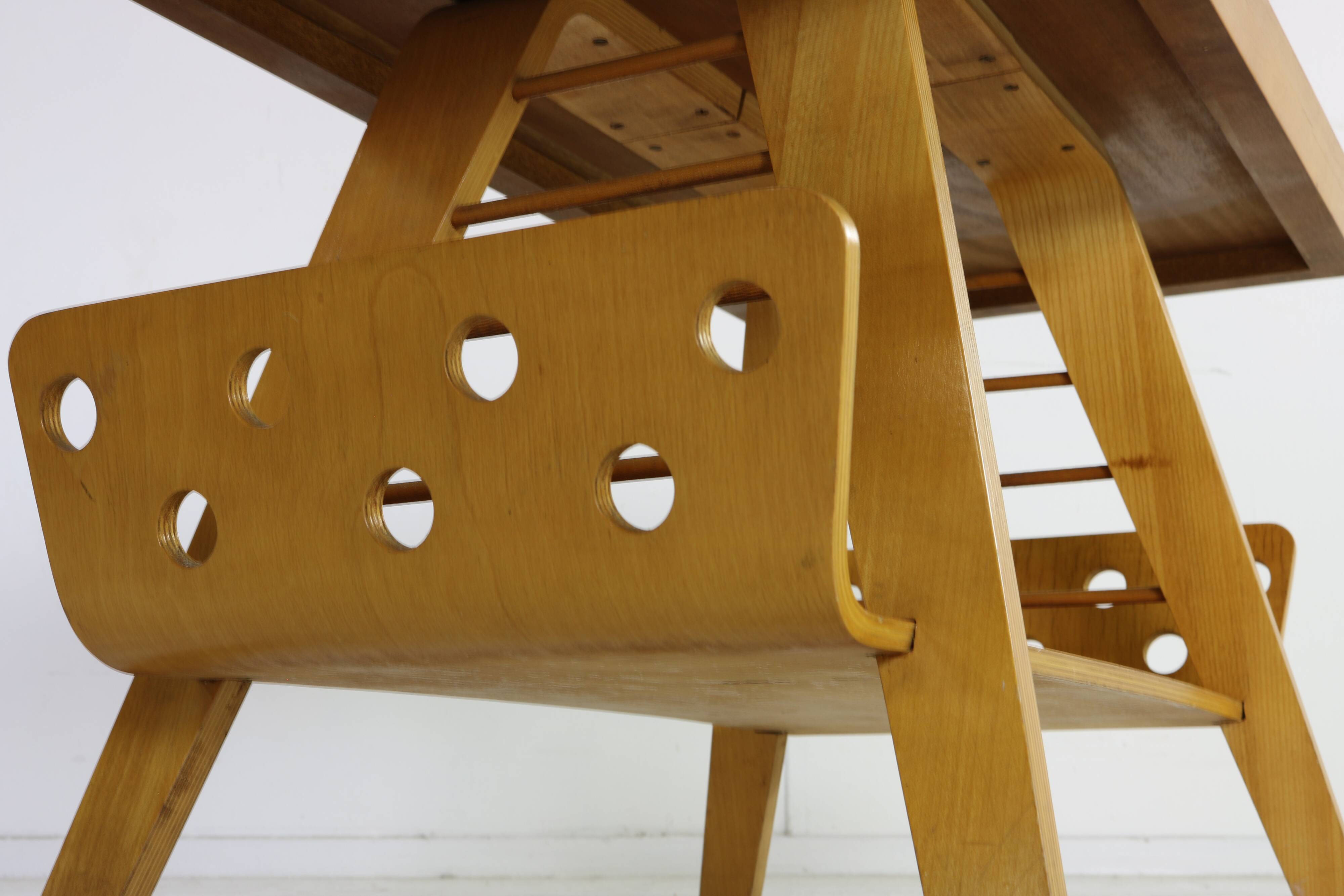 Dutch design birchwood coffee table by Wilhelm Lutjens for Den Boer Gouda