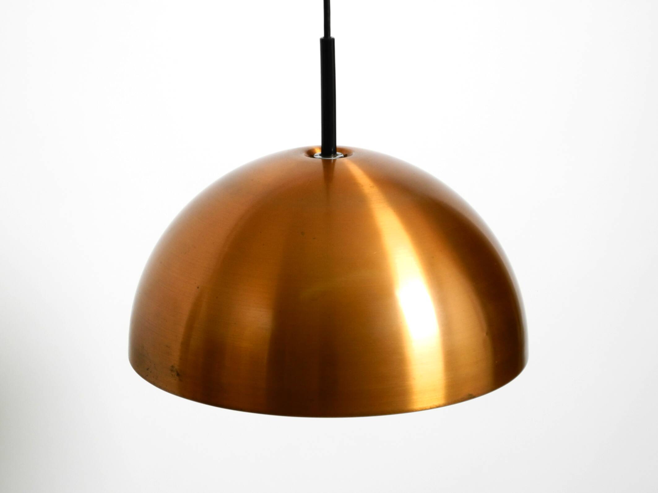 Rare original 1970s large Space Age pendant lamp with copper shade by Staff