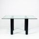 Table à manger carrée "Brentano" en verre par Emaf Progetti pour Zanotta (Italie, années 1980).