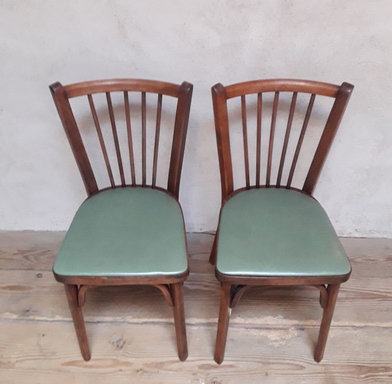 Pair of Baumann bistro chairs n°12