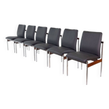 6 vintage rosewood dining chairs by C. Denekamp for Thereca