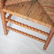 Wooden and caned corner chair, antique bobbin chair, occasional chair.