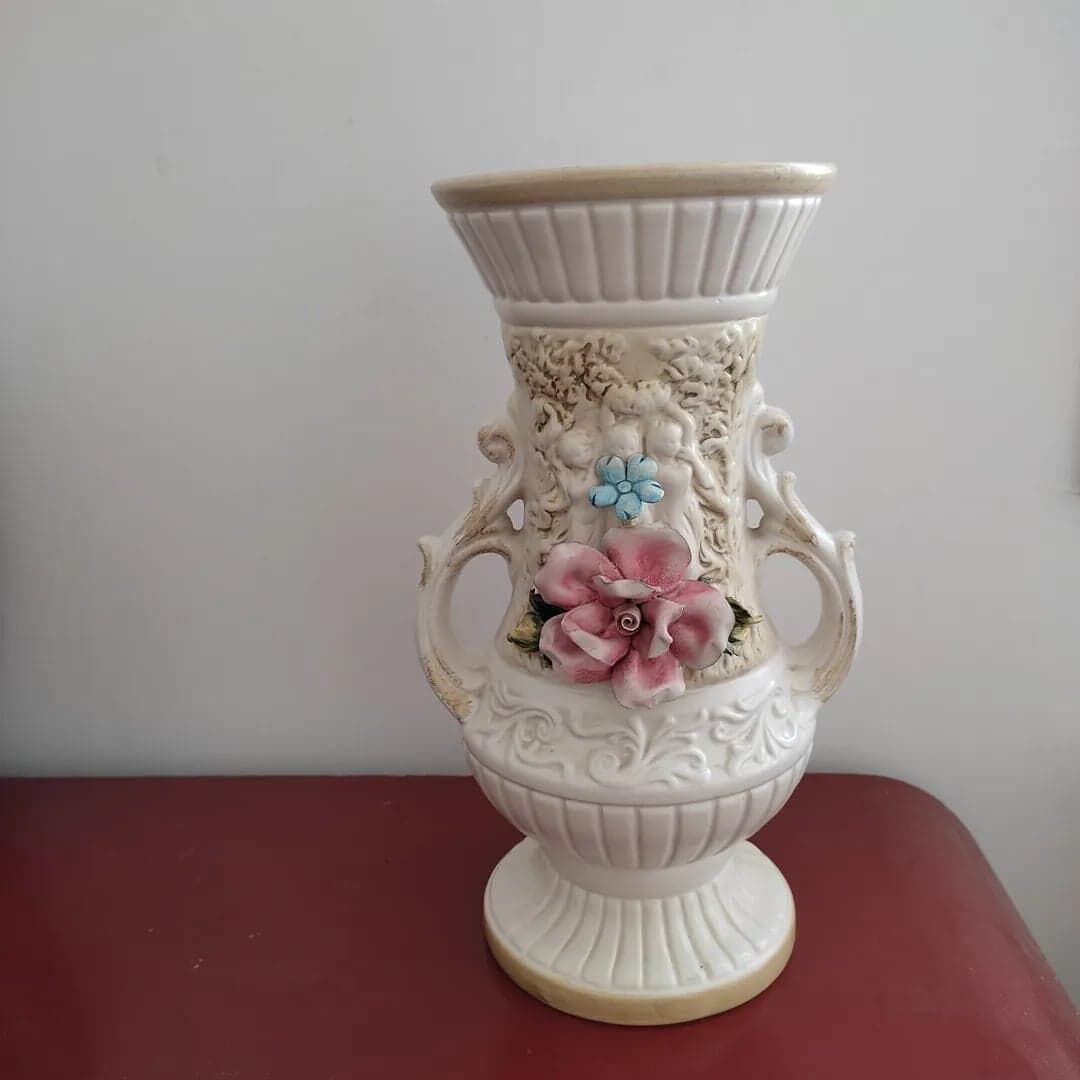 Capodimonte vase, Made in Italy, 70s