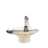 Binazzi House Swan in shell and silver bronze, circa 1970