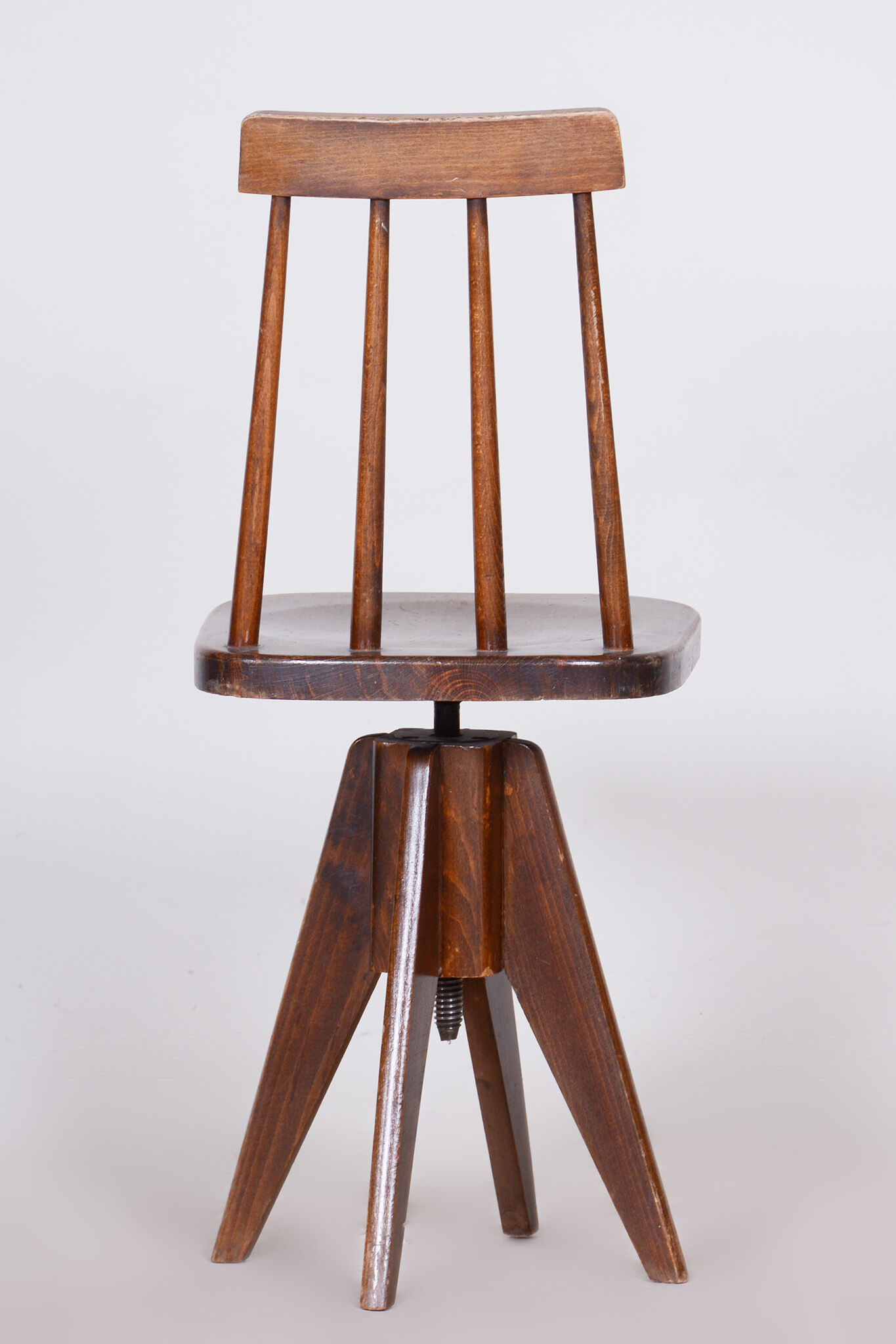 Brown mid-century beech swivel chair, 1960s