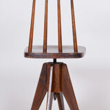Chaise pivotante en hêtre brun, années 1960