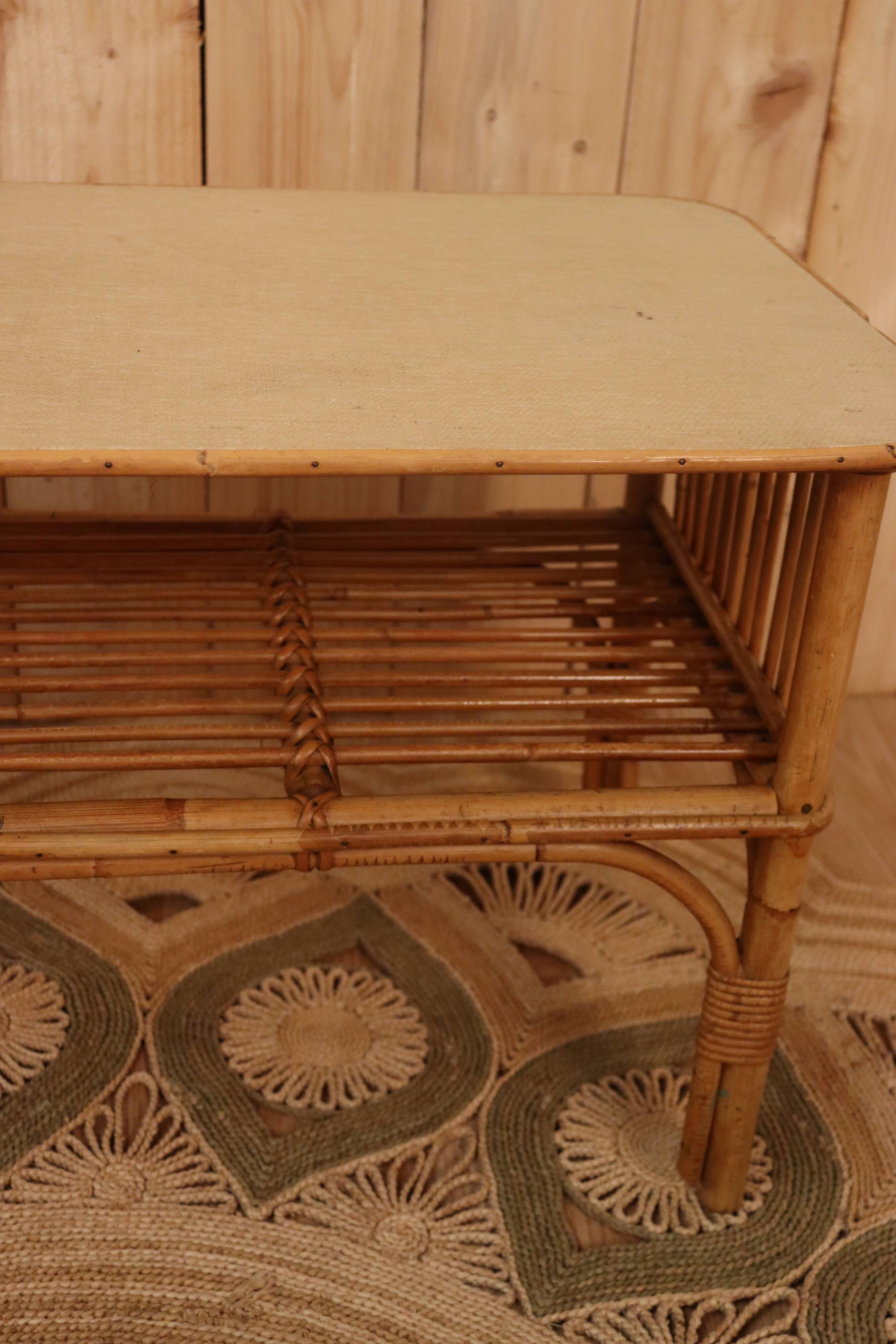 Rattan shelf on legs