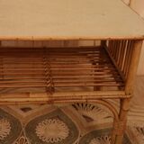 Rattan shelf on legs