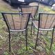 3 fauteuils metal soudé et rotin