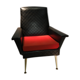 Fauteuil en skai noir