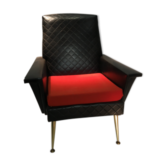 Fauteuil en skai noir