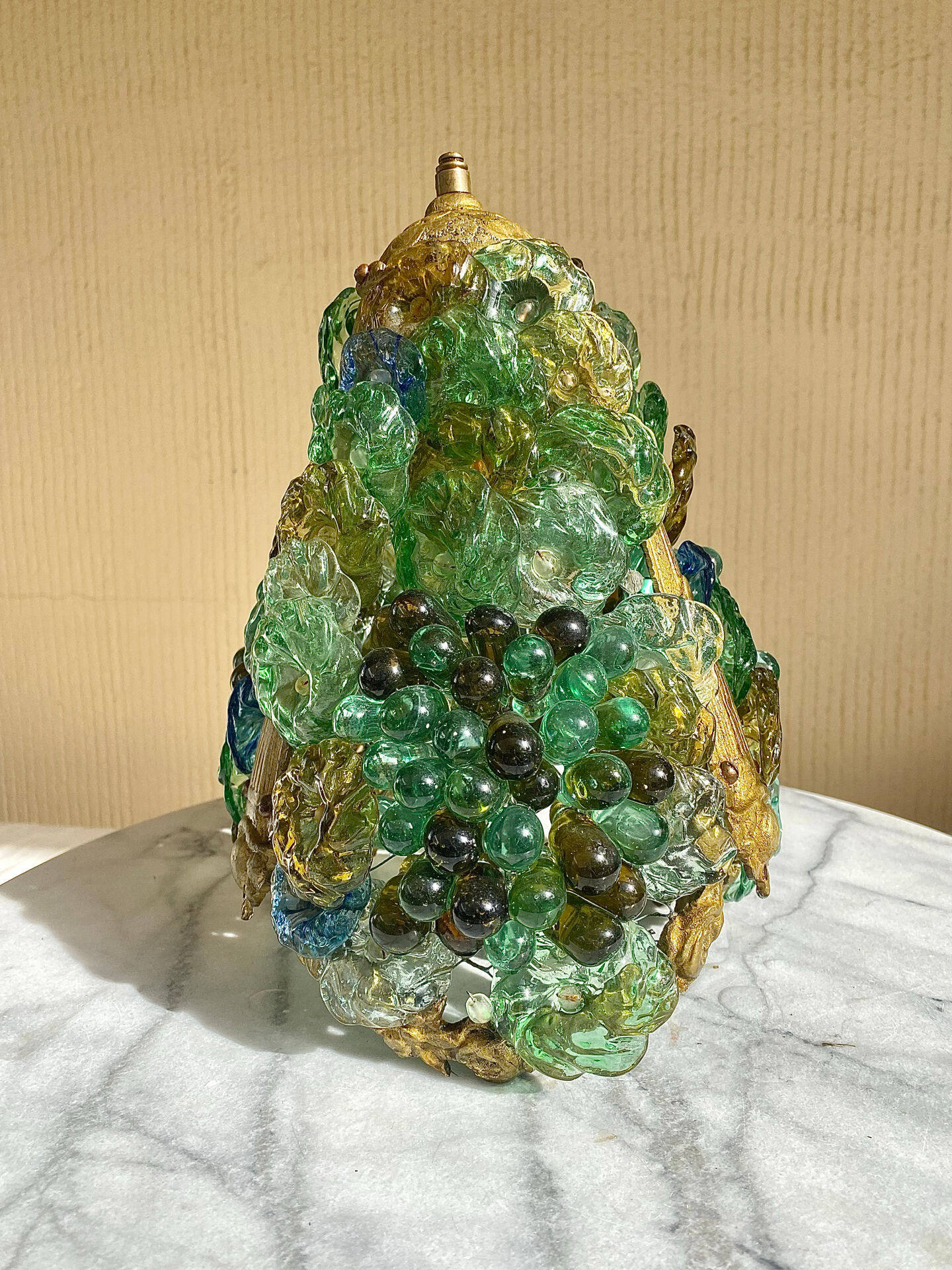 Abat-jour grappe de raisins en verre de Murano, années 50