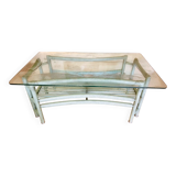Bamboo and rattan coffee table circa 1980